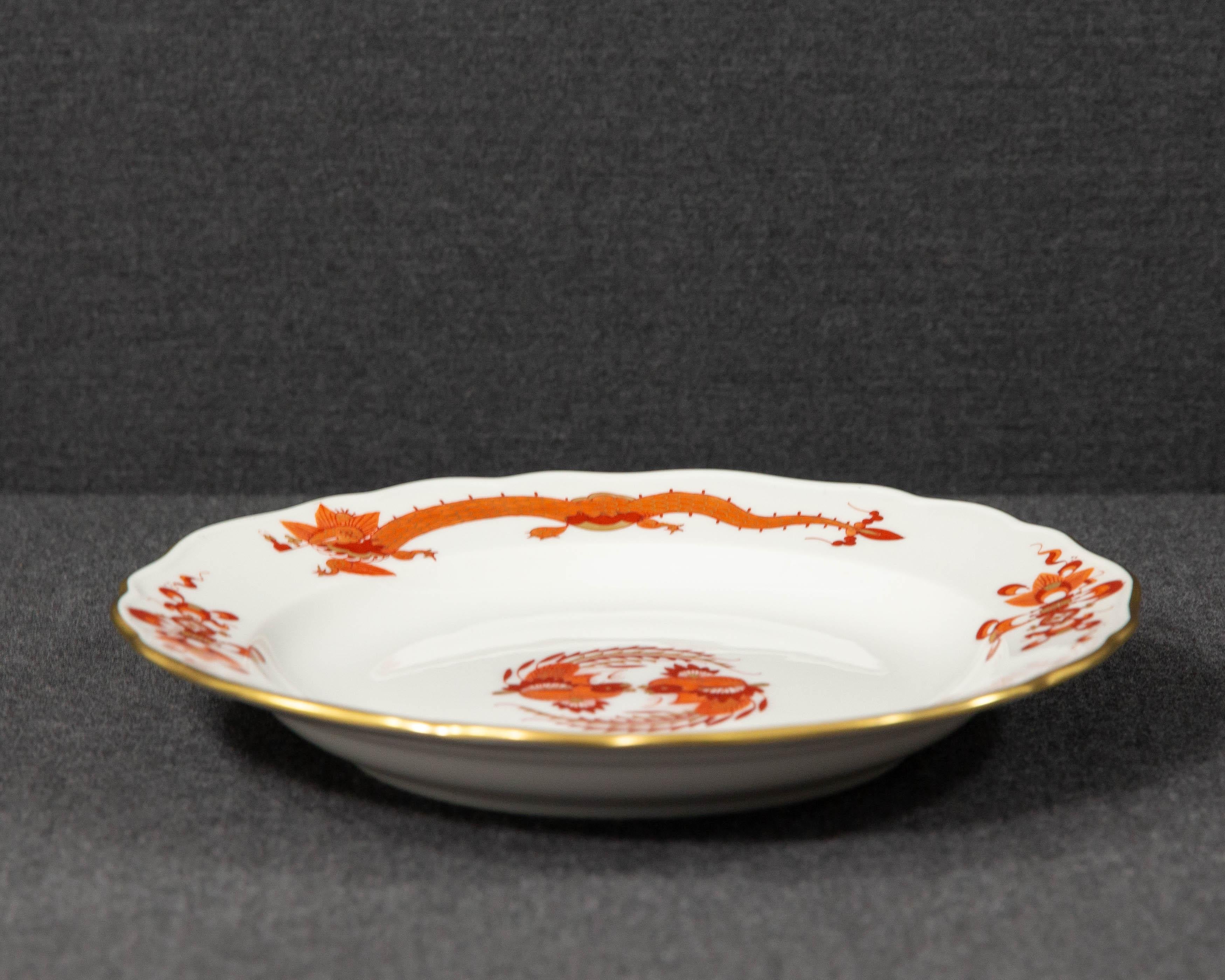 German Meissen, Red Dragon, Breakfast Plate