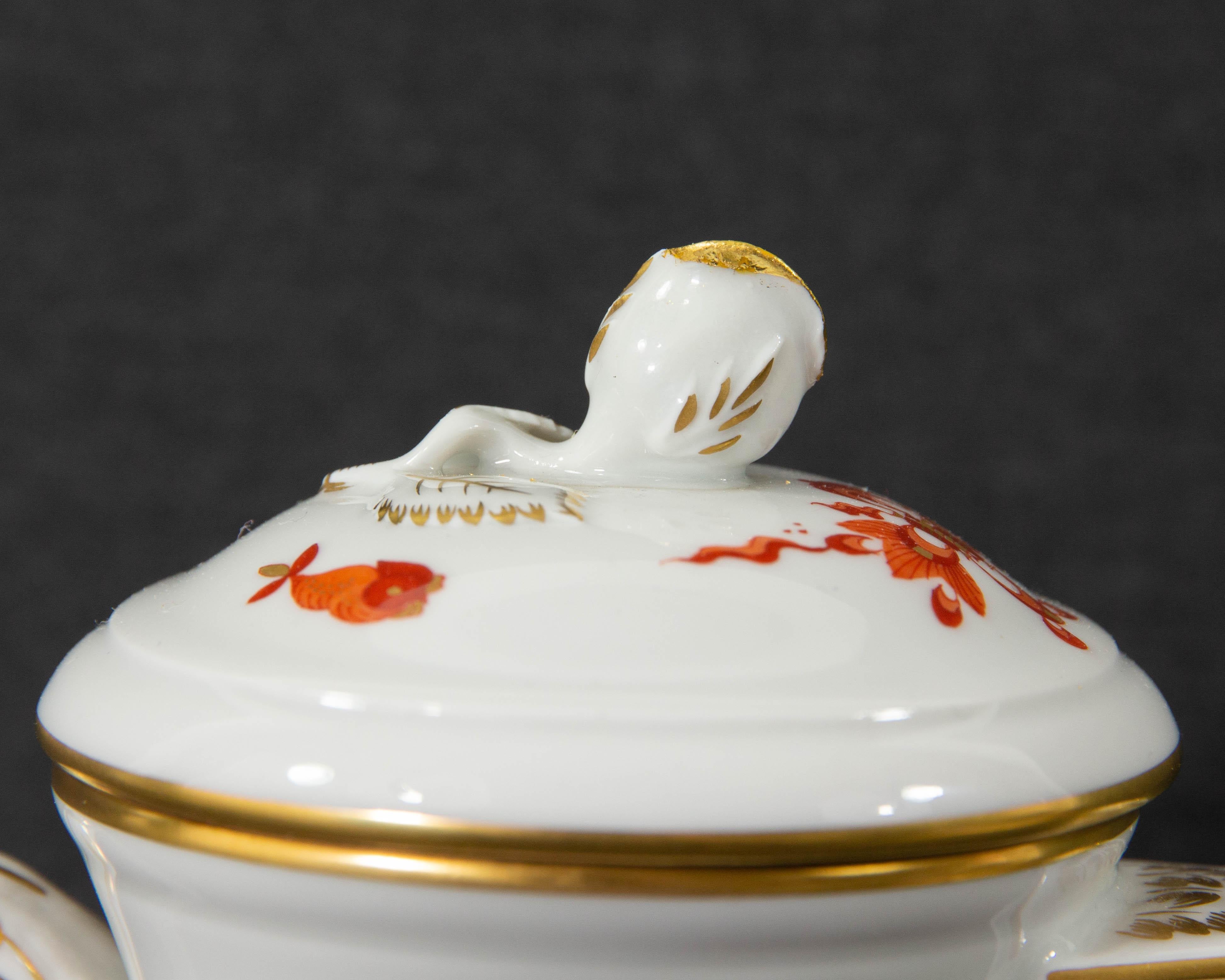 Hand-Painted Meissen, Red Dragon, Coffee Pot