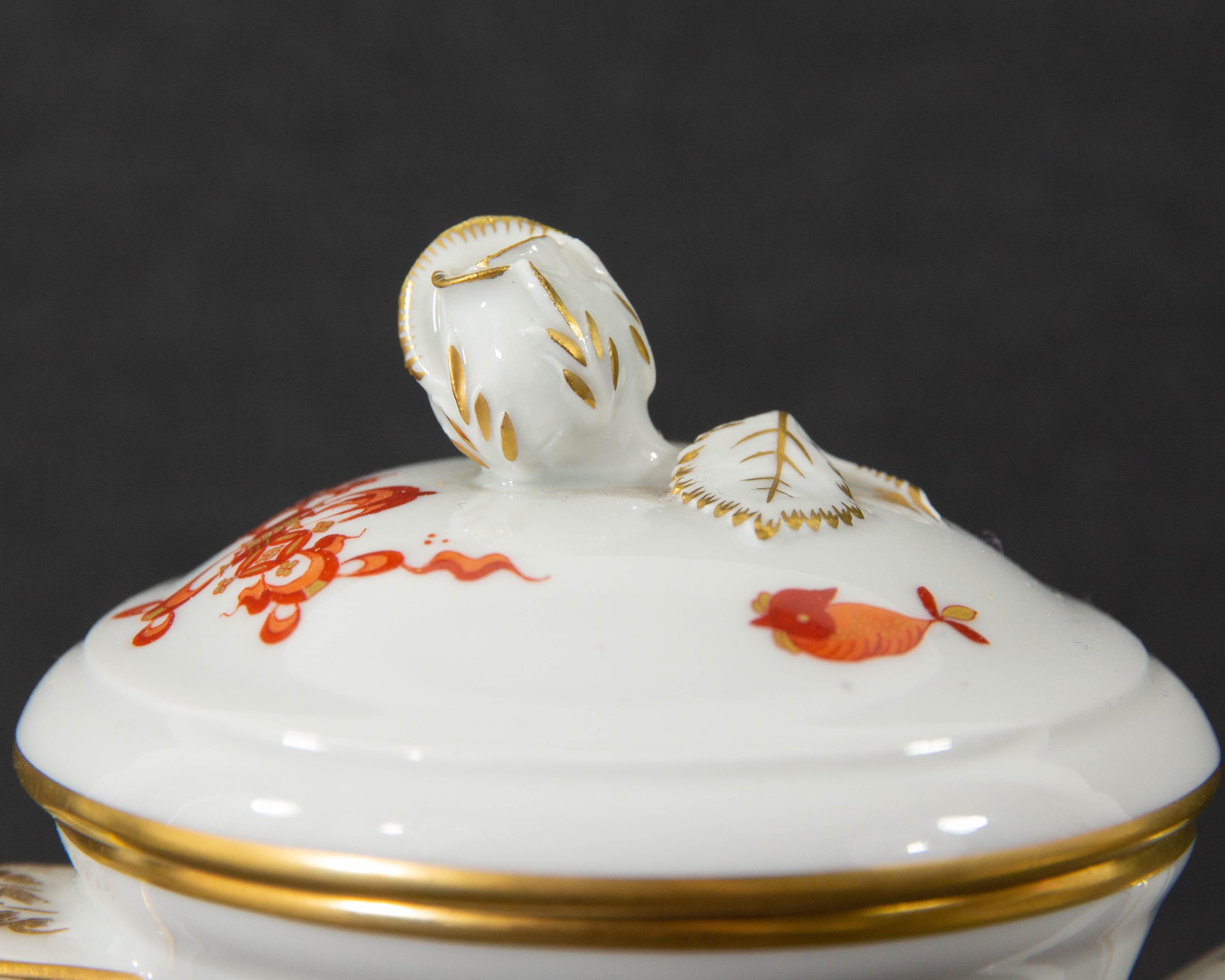 Hand-Painted Meissen, Red Dragon, Coffee Pot