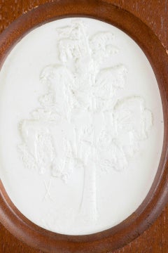 Meissen. Relief plaque in white biscuit porcelain with a tree motif. Ca. 1970s