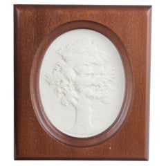 Meissen. Relief plaque in white biscuit porcelain with motif of tree. 1970s