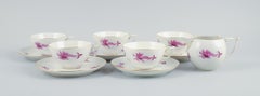 Meissen, Rich Court Dragon, Five-Person Purple Tea Service with Gold Decoration