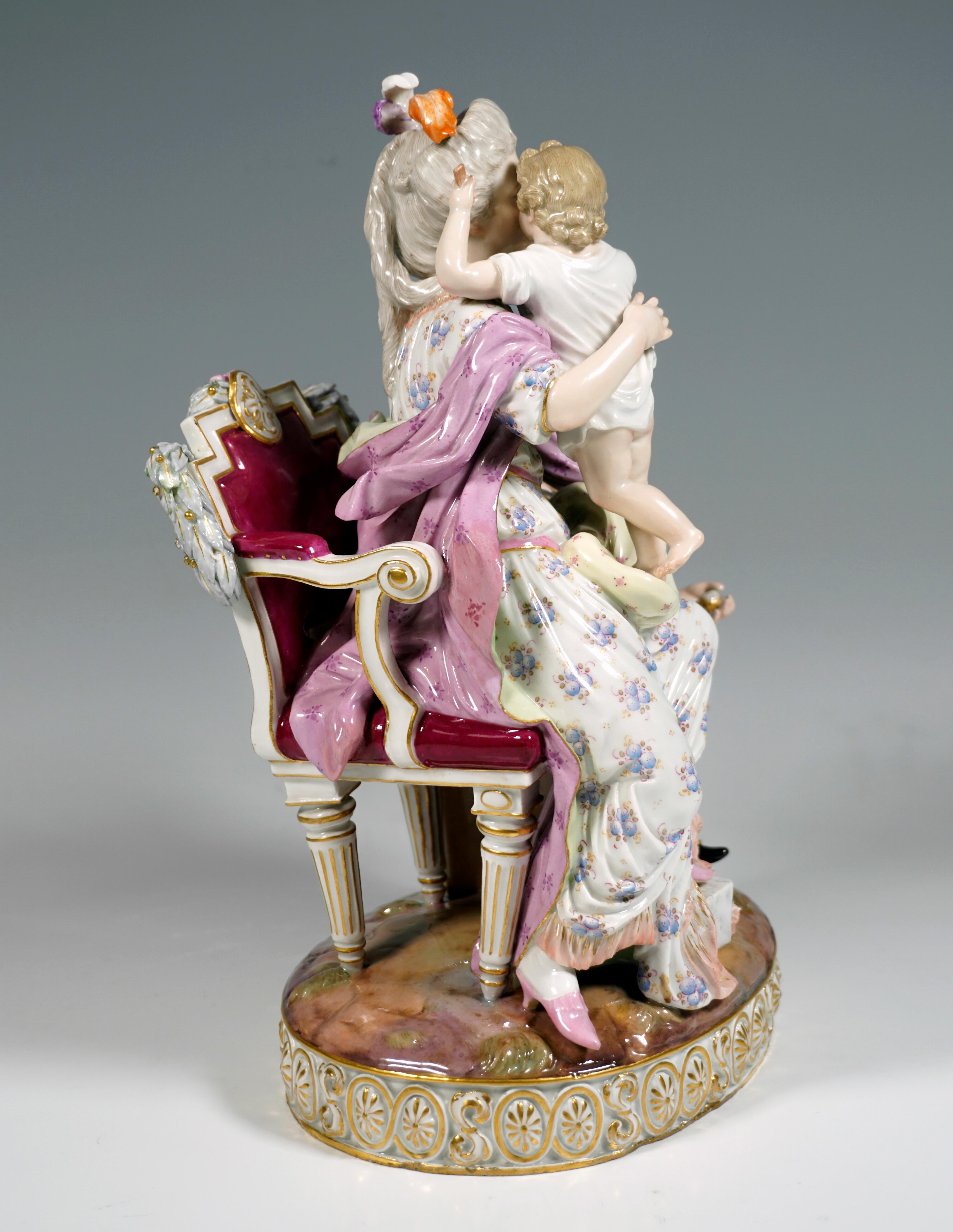 19th Century Meissen Rococo Group 'Love and Reward', by J.C. Schoenheit, Around 1850 For Sale
