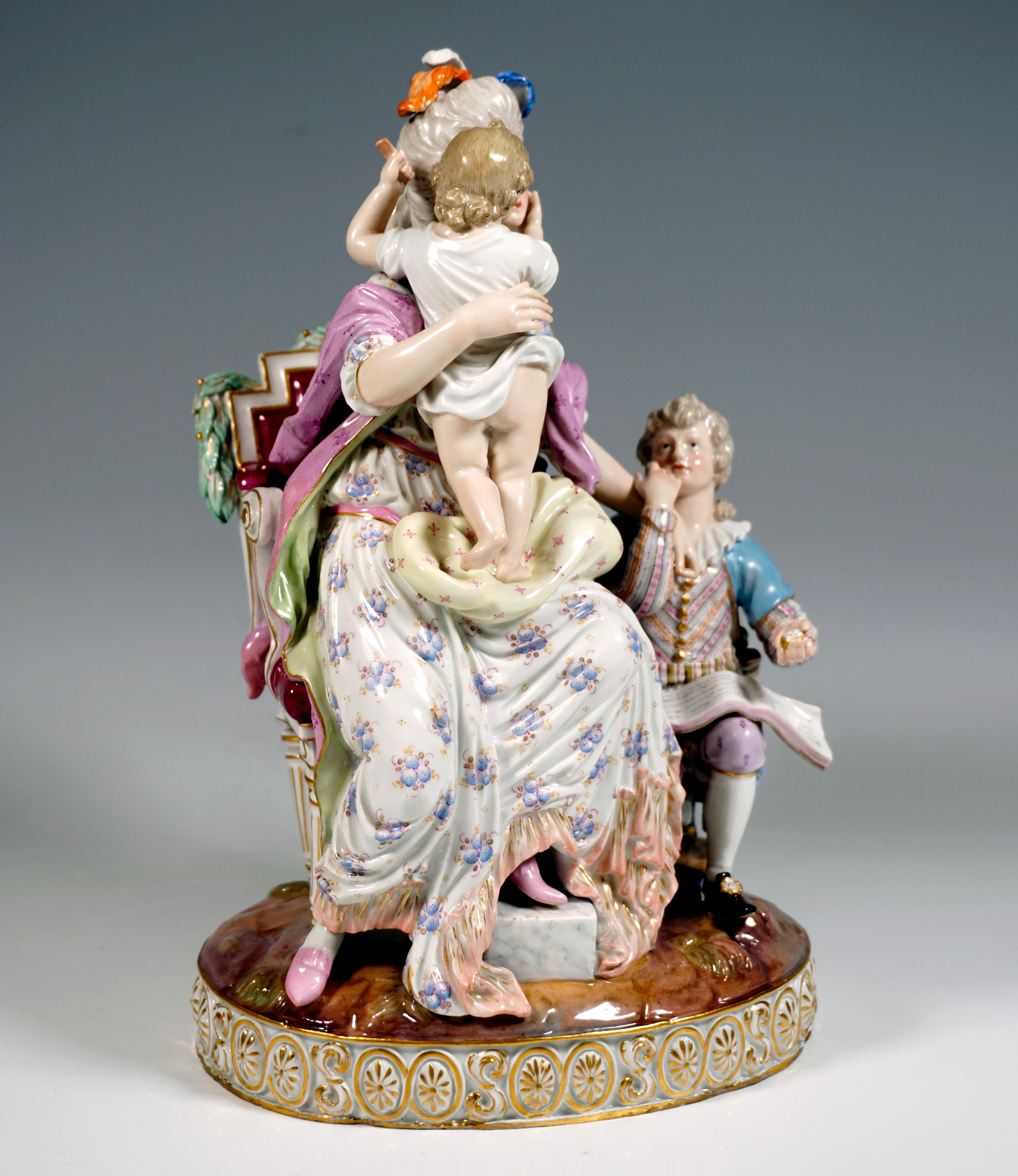 Porcelain Meissen Rococo Group 'Love and Reward', by J.C. Schoenheit, Around 1850 For Sale