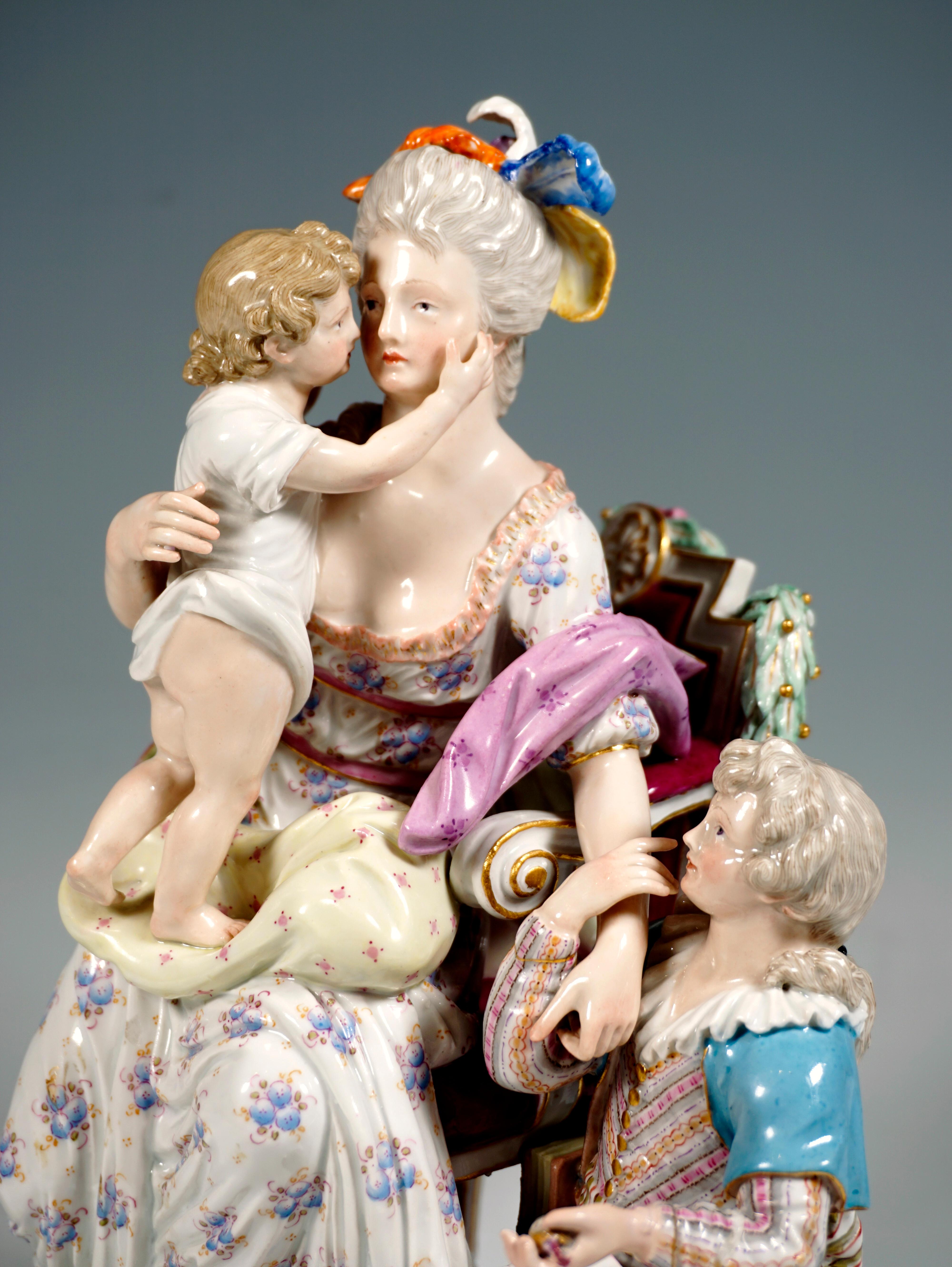 Meissen Rococo Group 'Love and Reward', by J.C. Schoenheit, Around 1850 For Sale 1