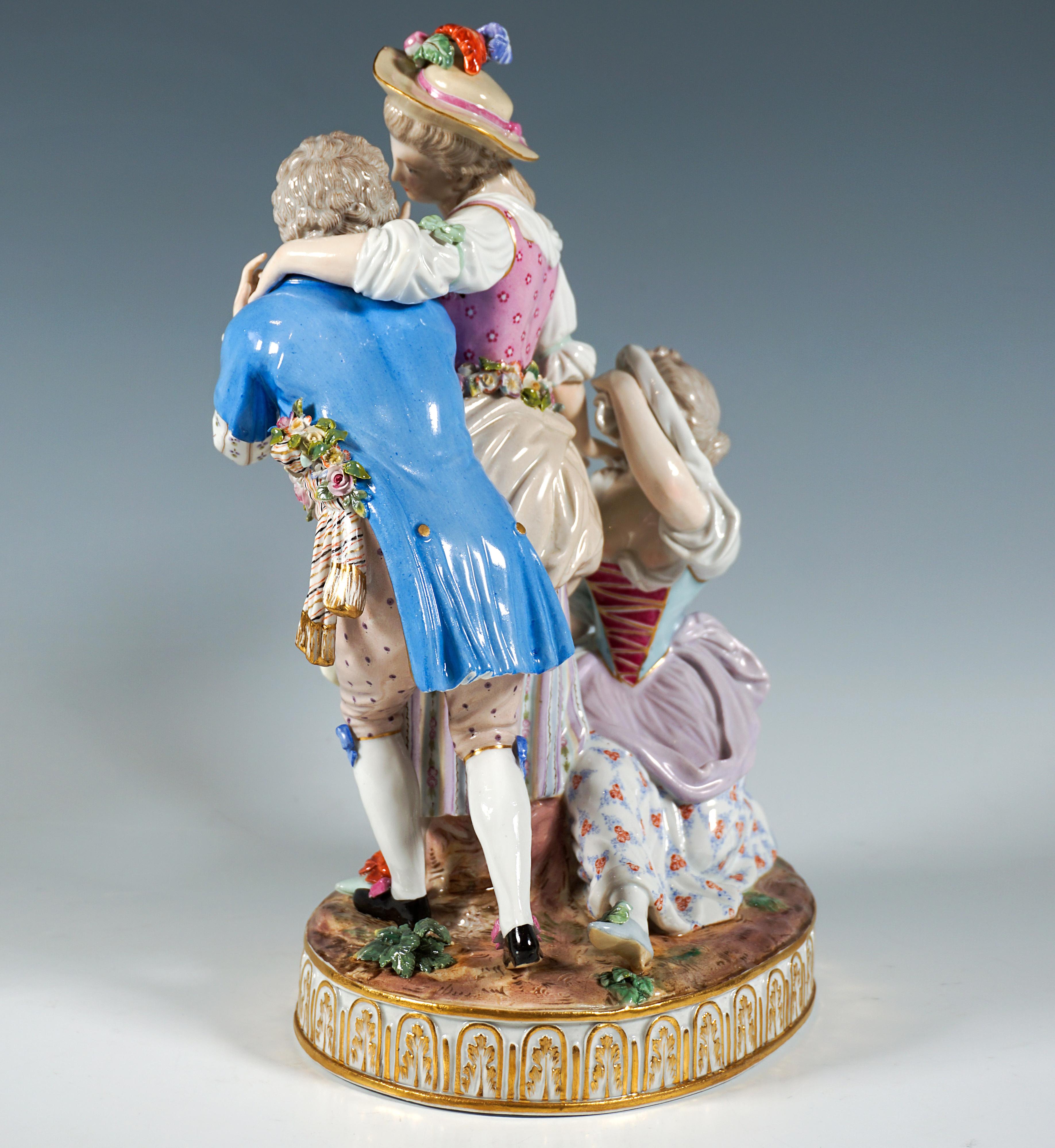 Tedesco Gruppo rococò di Meissen 