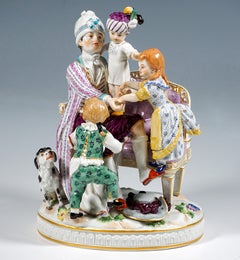 Meissen Rococo Group 'The Good Father' by J.C. Schönheit, 20th Century