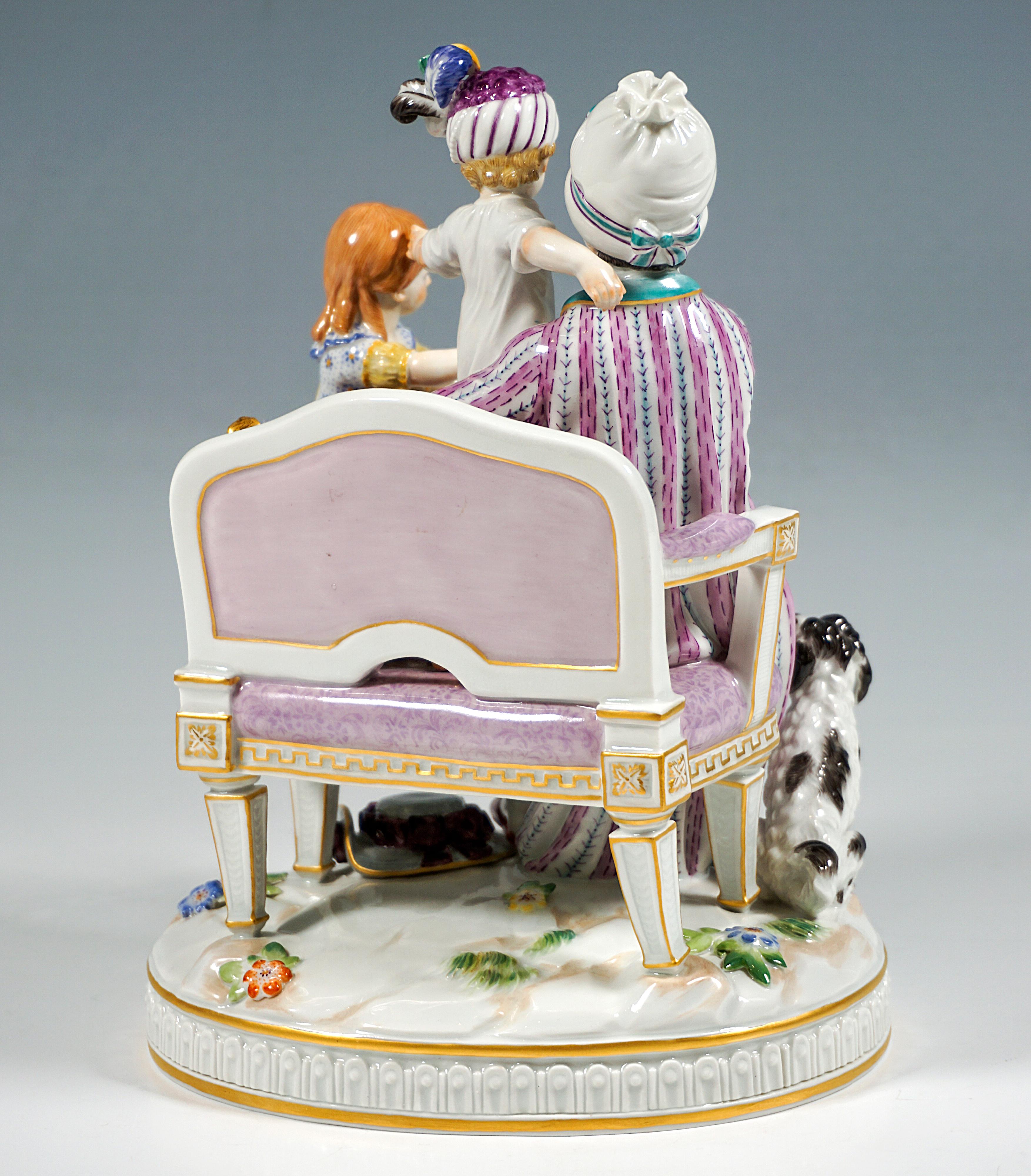 Hand-Crafted Meissen Rococo Group 'The Good Father' by J.C. Schönheit, 20th Century For Sale