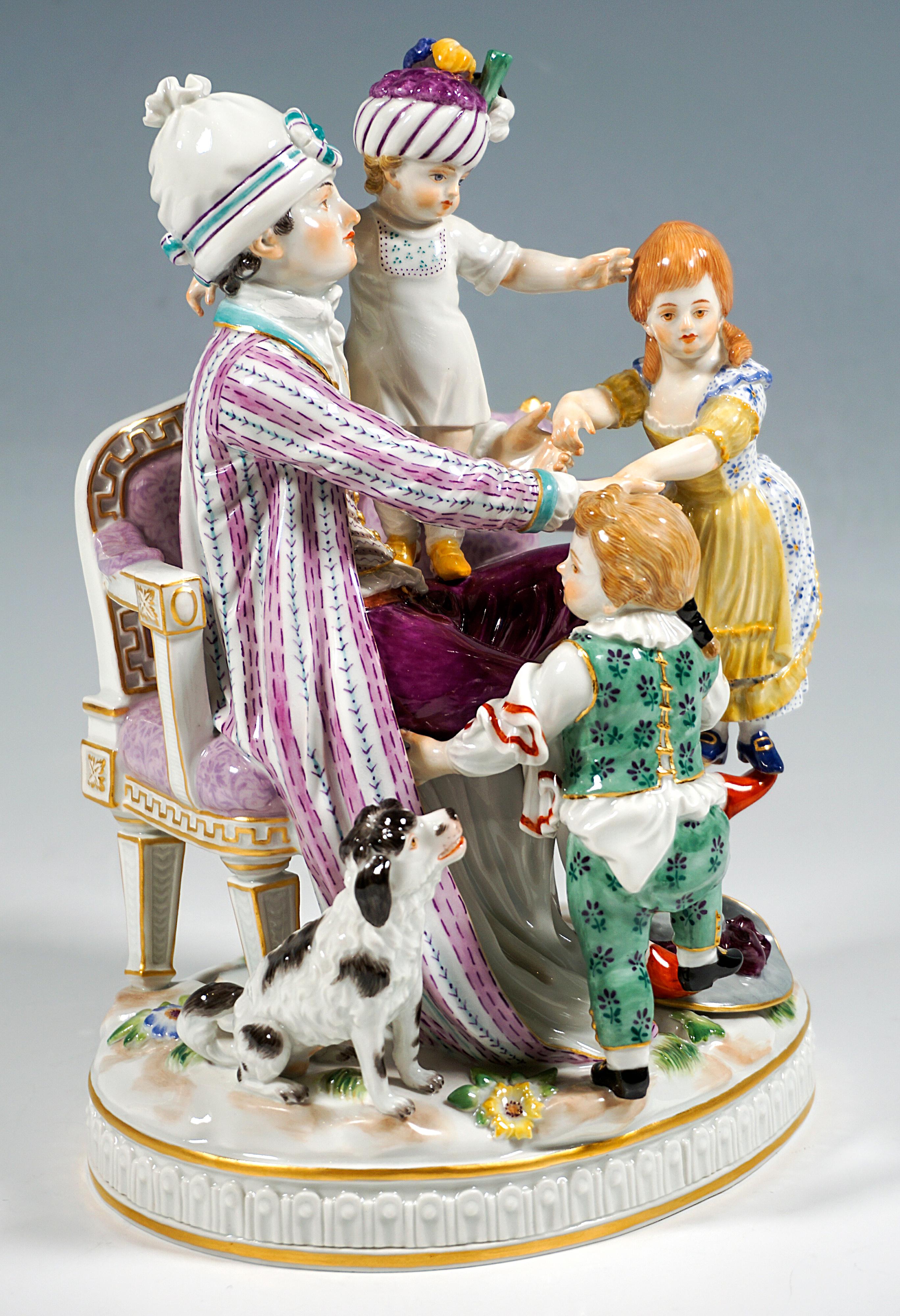 Meissen Rococo Group 'The Good Father' by J.C. Schönheit, 20th Century For Sale 1