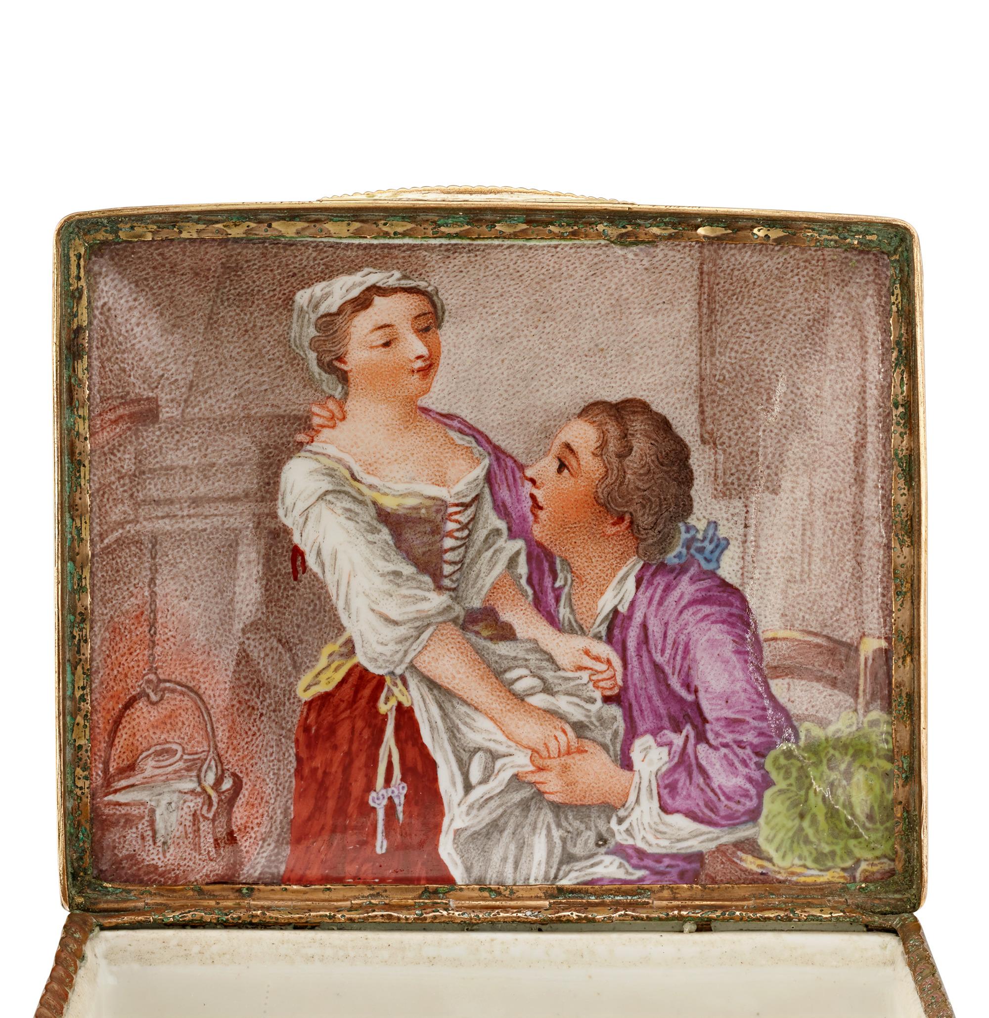 German Meissen Rococo Porcelain Box For Sale