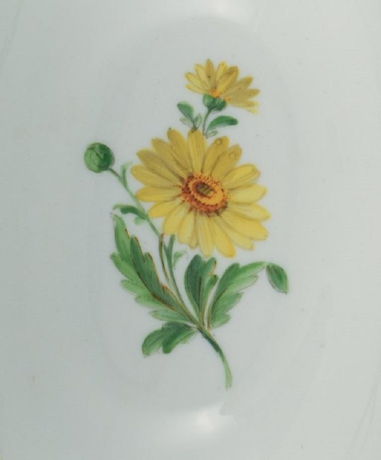 German Meissen, Sauce Pot Hand Painted with Flowers. Late 19th Century For Sale