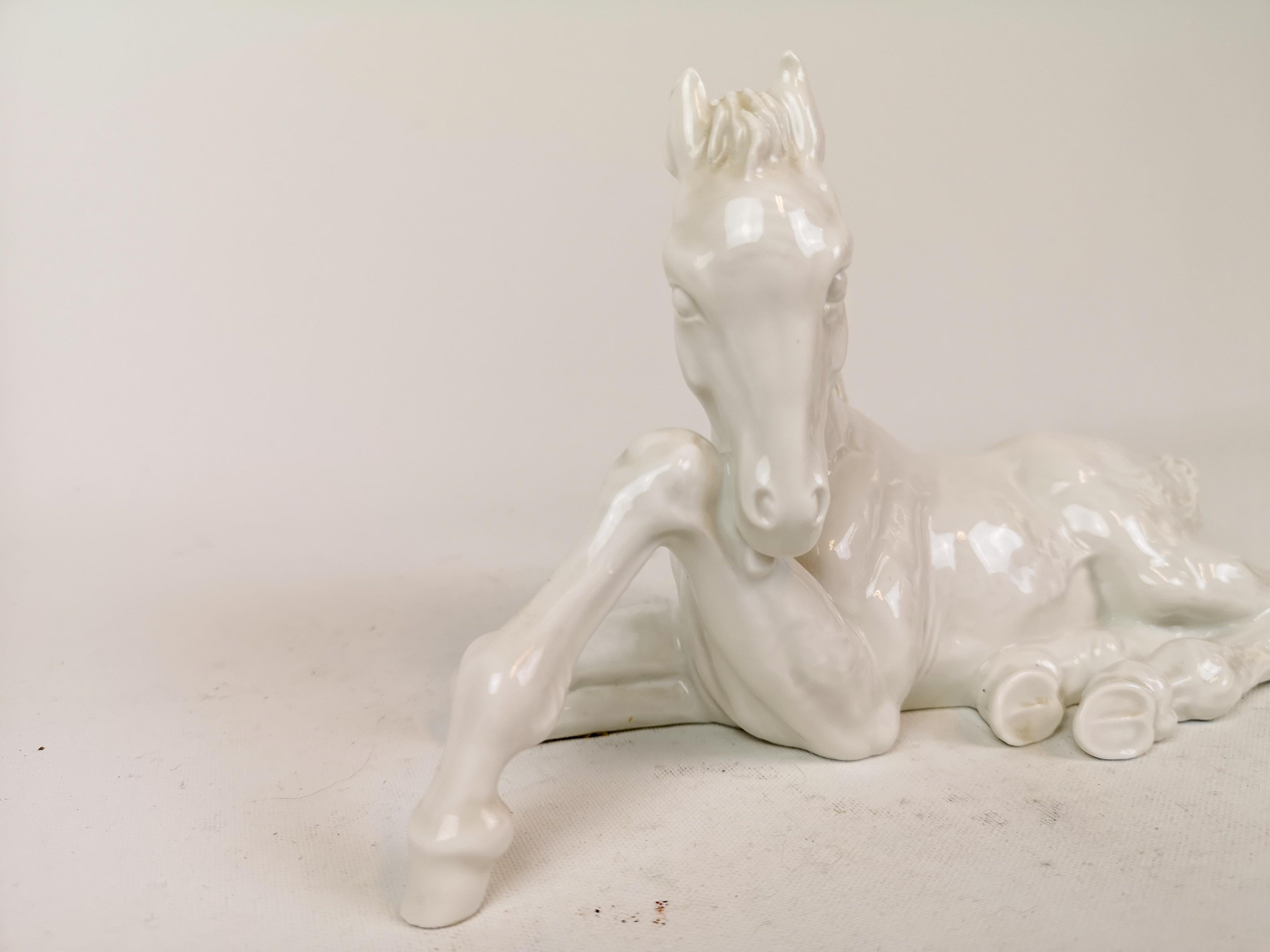 Mid-Century Modern Meissen Sculpture of a Horse Erich Oehme, 1940s