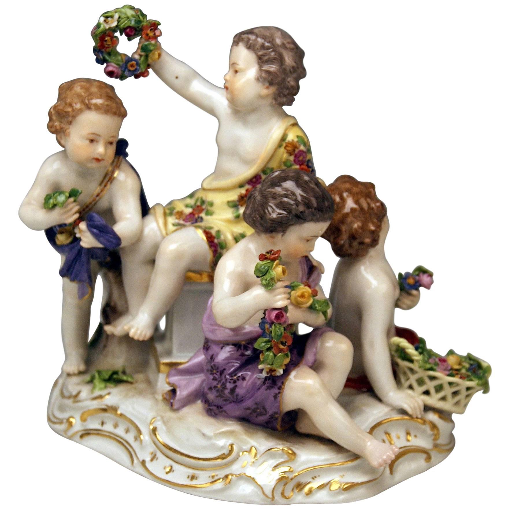 Meissen Seasons Figurines Cupids Allegory of Spring Model 2502 Kaendler