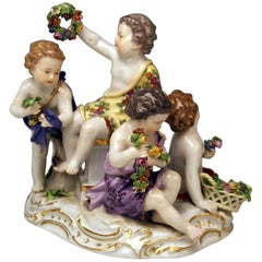 Antique Meissen Seasons Figurines Cupids Allegory of Spring Model 2502 Kaendler