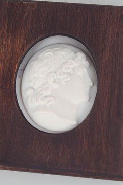 Meissen. Small biscuit plaque with double-sided classical profile portraits.