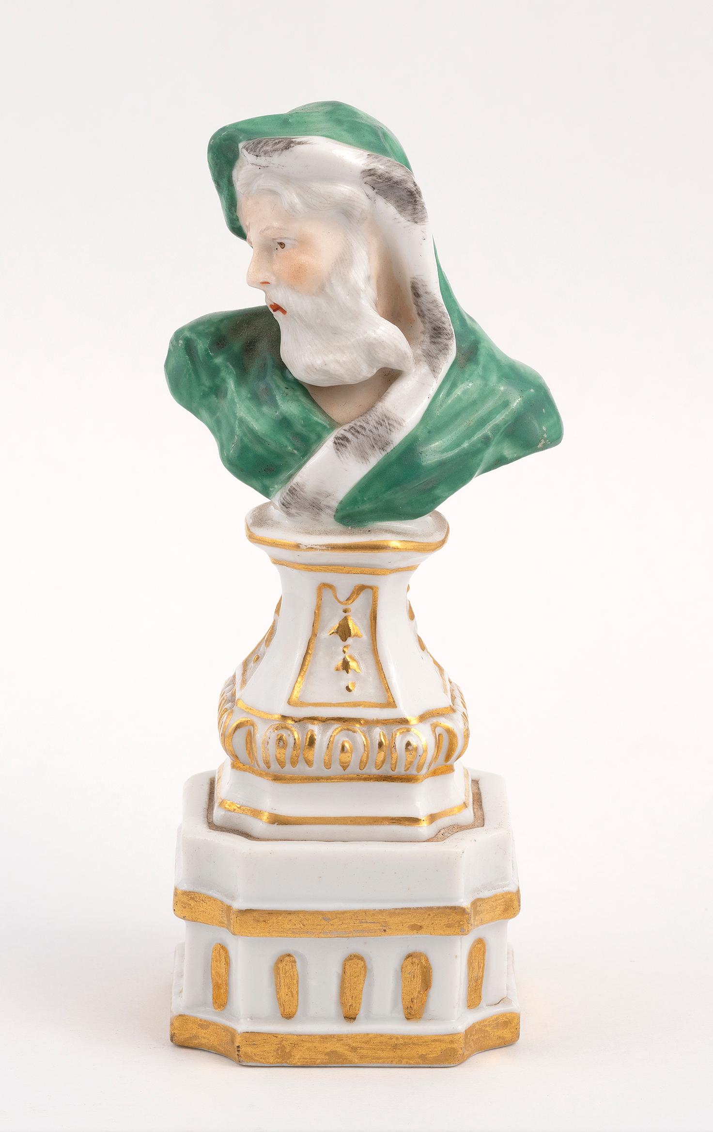 German Meissen Small Bust Emblematic of Winter, circa 1750 For Sale