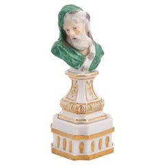 Busto pequeño de Meissen emblemático del invierno, hacia 1750