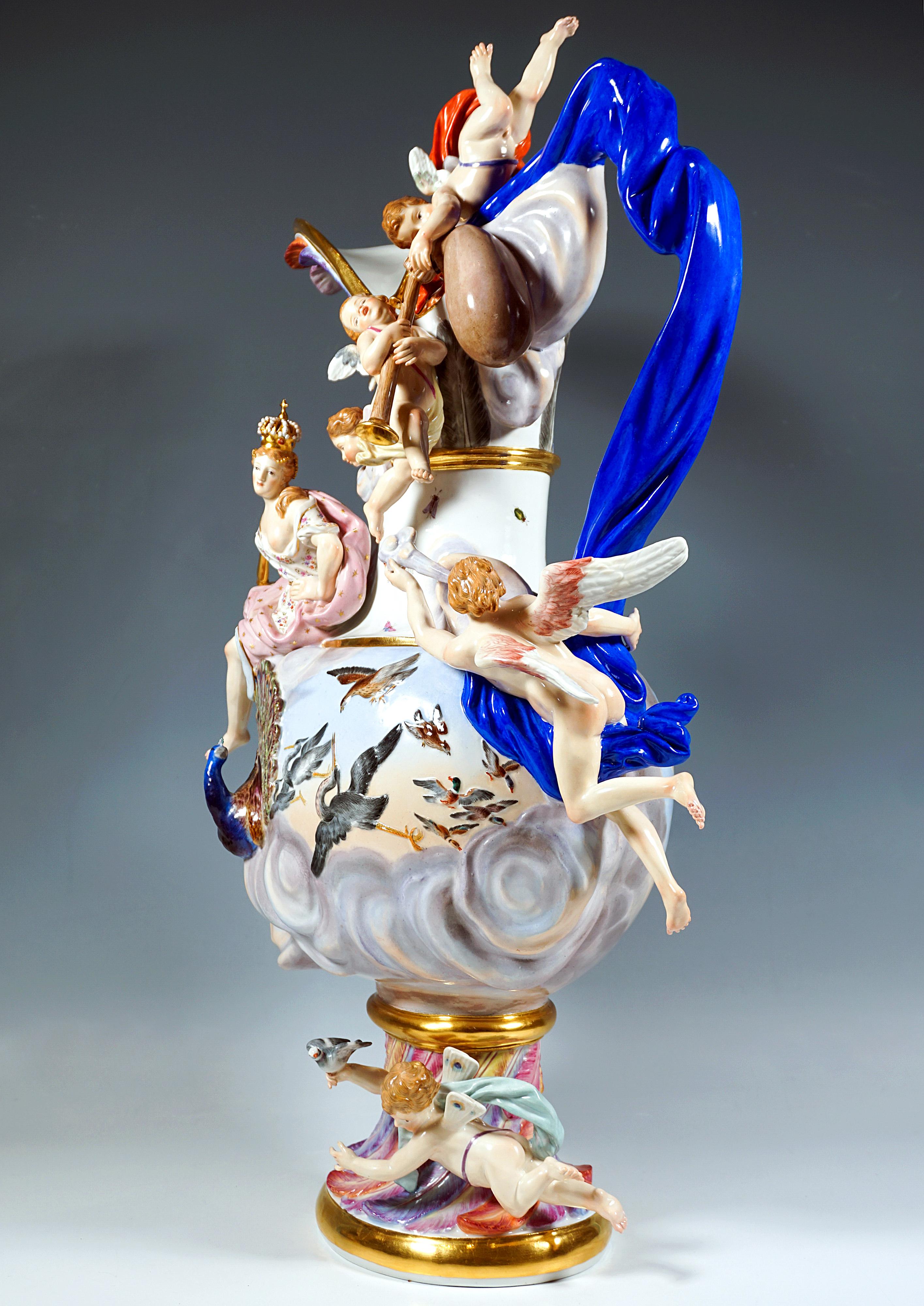 Mid-19th Century Meissen Splendid Element Vase 'Air', by J.J. Kaendler, Germany, ca 1860/80 For Sale