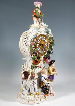 Meissen Splendour Clock With Gardener Figures, by E.A. Leuteritz, Circa 1880
