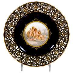 Meissen Splendour Plate with Breakthrough Edge and Cupid Scenery, ca 1880