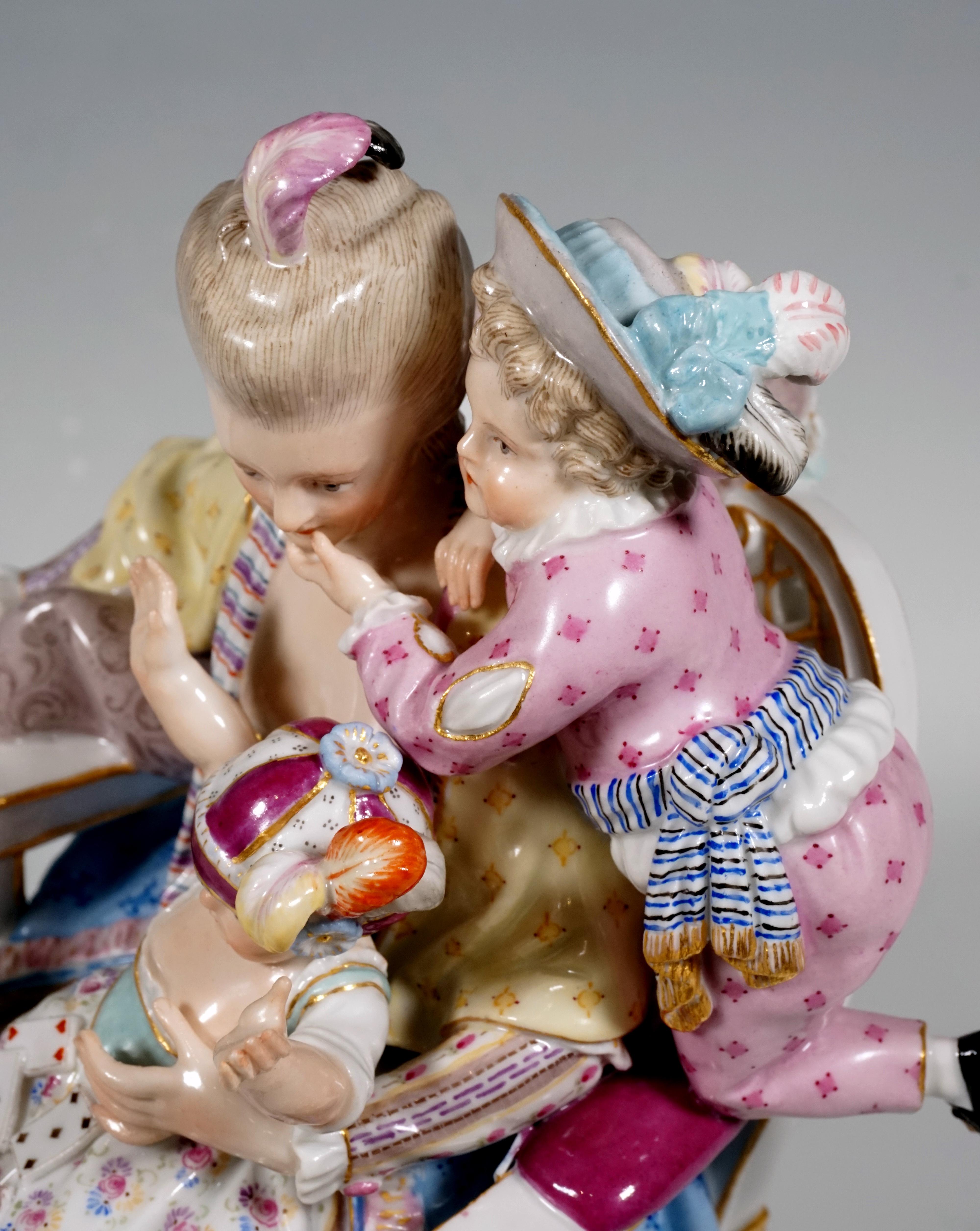 Meissen Stunning Figurine Group The Loving Mother by Michel V. Acier, circa 1870 5