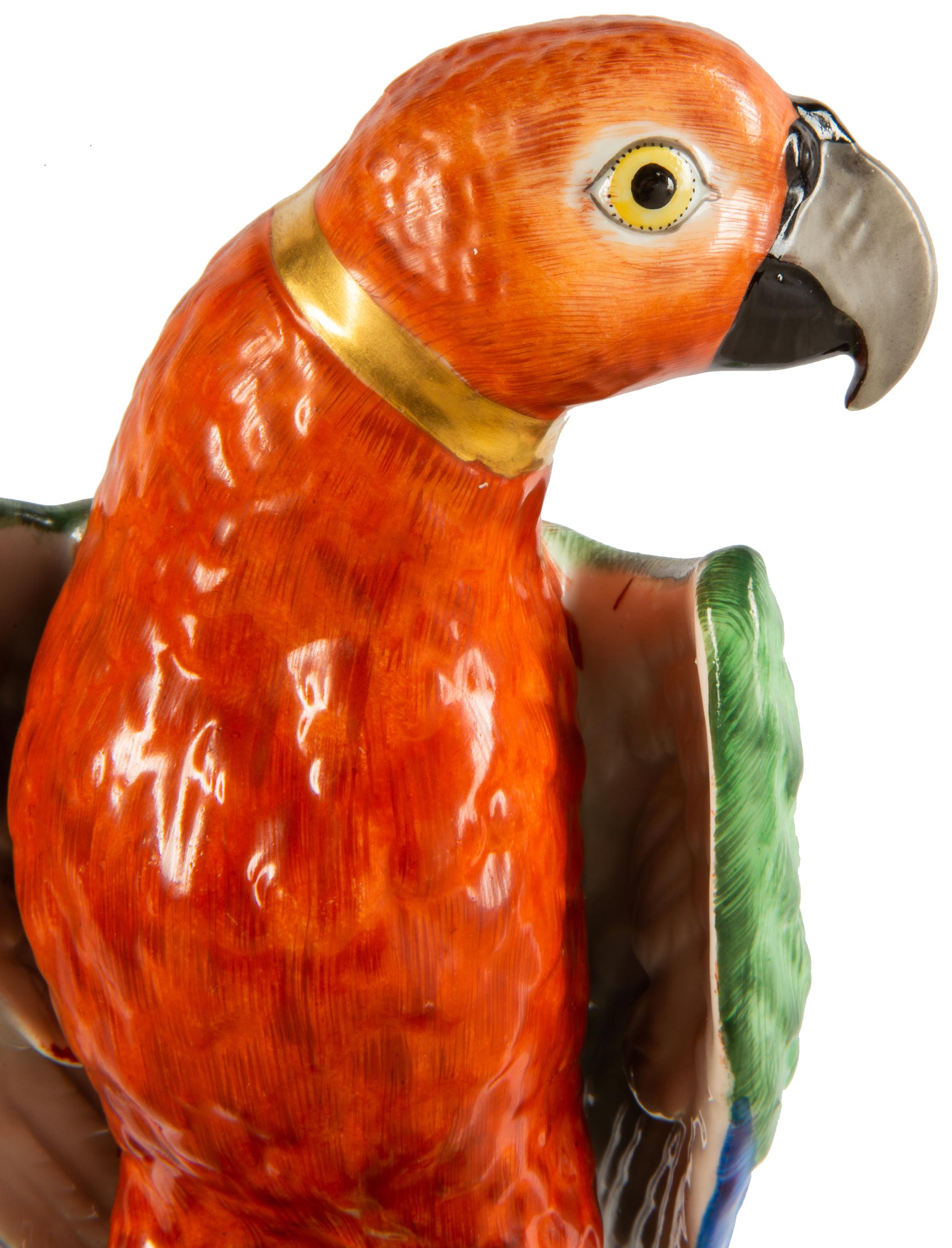 Meissen style porcelain Parrot, 19th Century In Good Condition In Brighton, Sussex