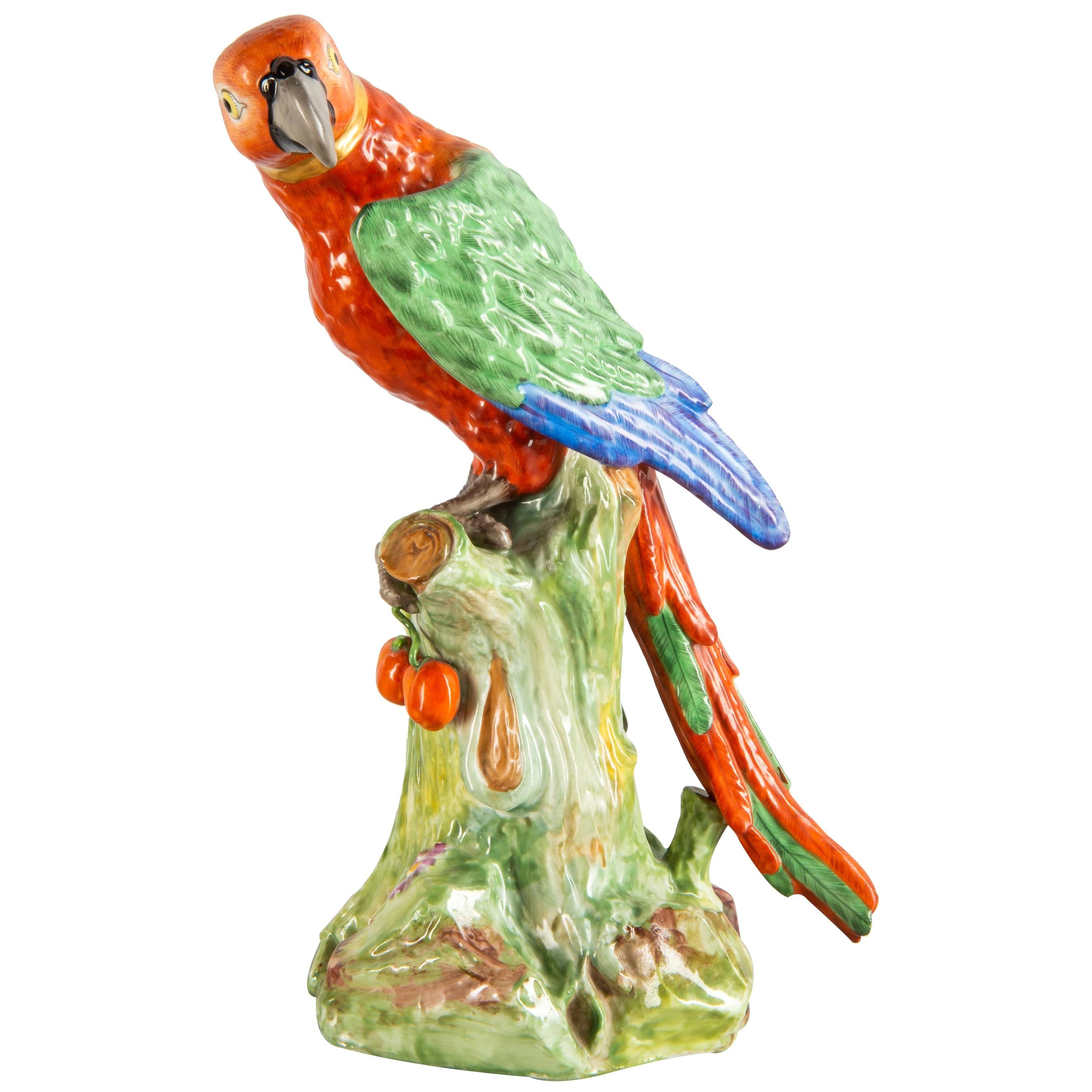 Meissen style porcelain Parrot, 19th Century