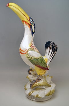 Meissen Tall Guianan Toucanet Art Deco Style 58 Cm Model 76025 Paul Walther 1978