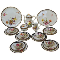 Vintage Meissen Tea Set Flower Bouquet Nr. 111120 Six Persons Pfeiffer Period, 1924-1934