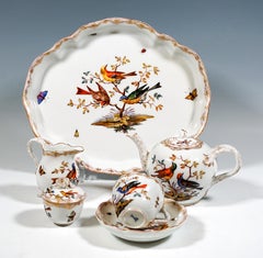 Meissen Tea Solitair, Bird & Insect Painting and Gold, Germany, Circa 1820