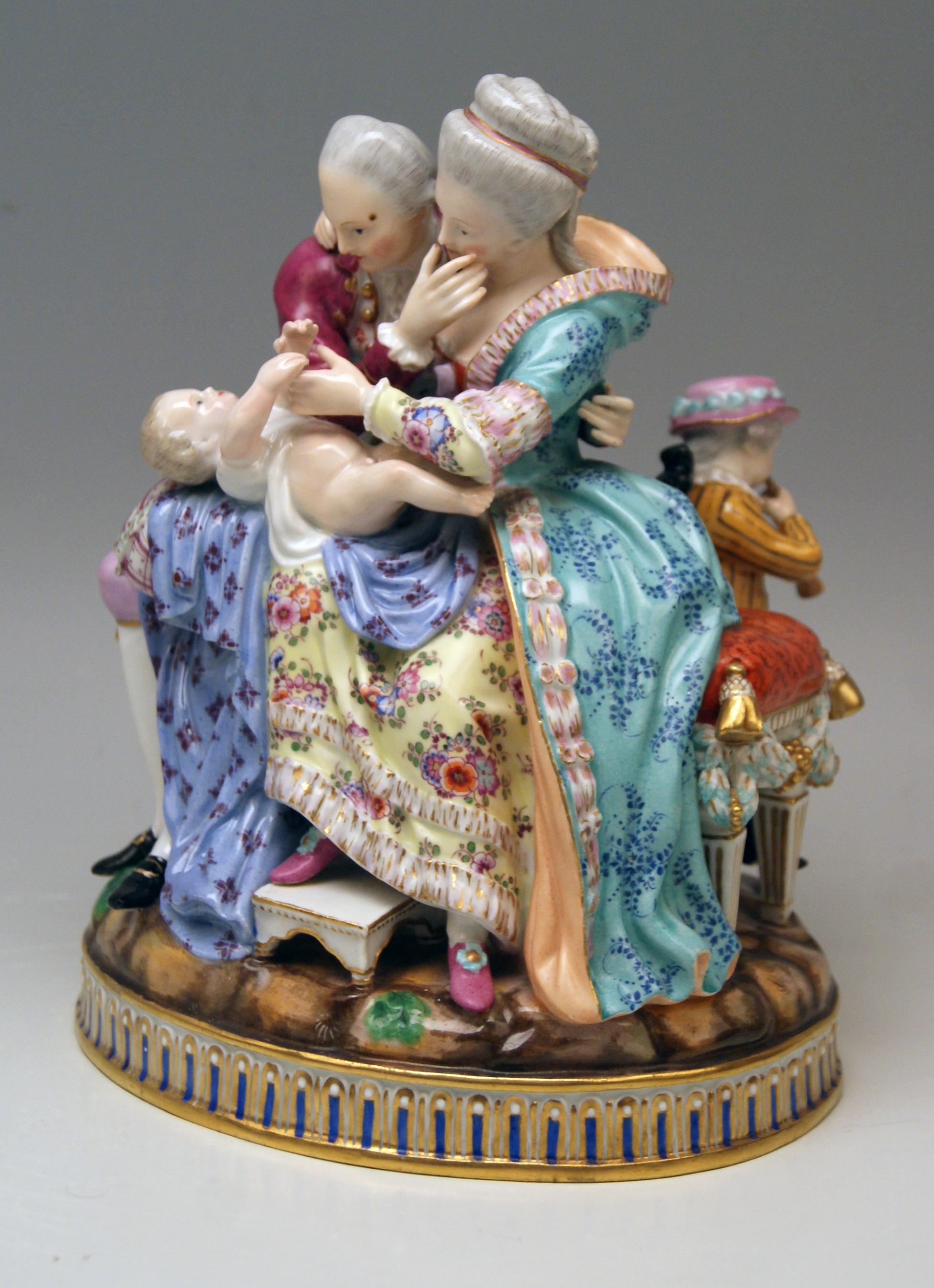 Allemand Meissen the Lucky Parents Modèle E 81 Michel Victor Acier Rococo fabriqué vers 1773 en vente