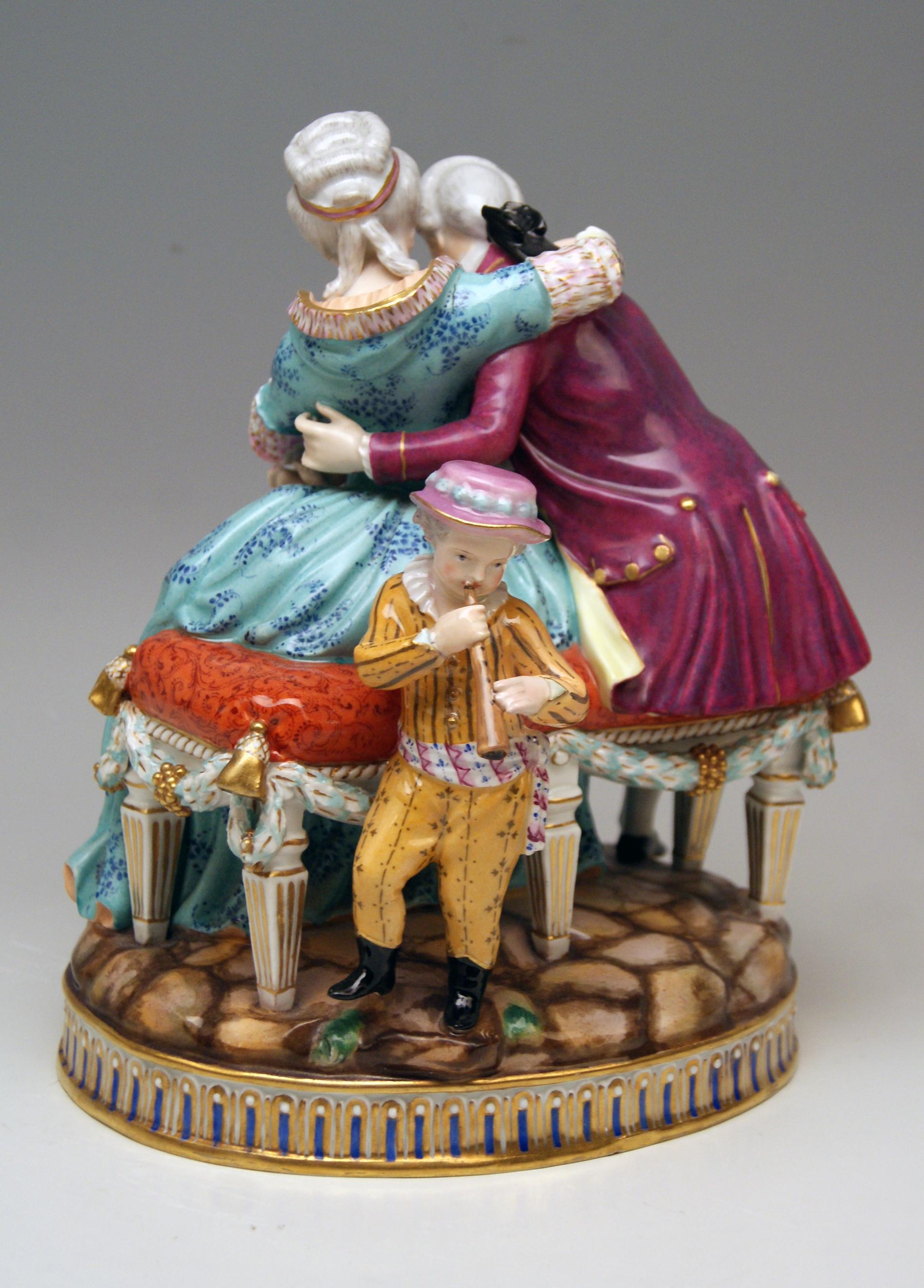 Meissen the Lucky Parents Modèle E 81 Michel Victor Acier Rococo fabriqué vers 1773 Bon état - En vente à Vienna, AT