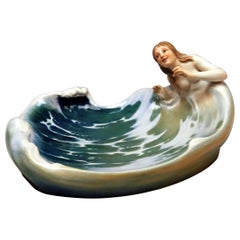 Figurilla de cuenco Art Nouveau Meissen la Ola Henschtel Konrad Q 169, circa 1900