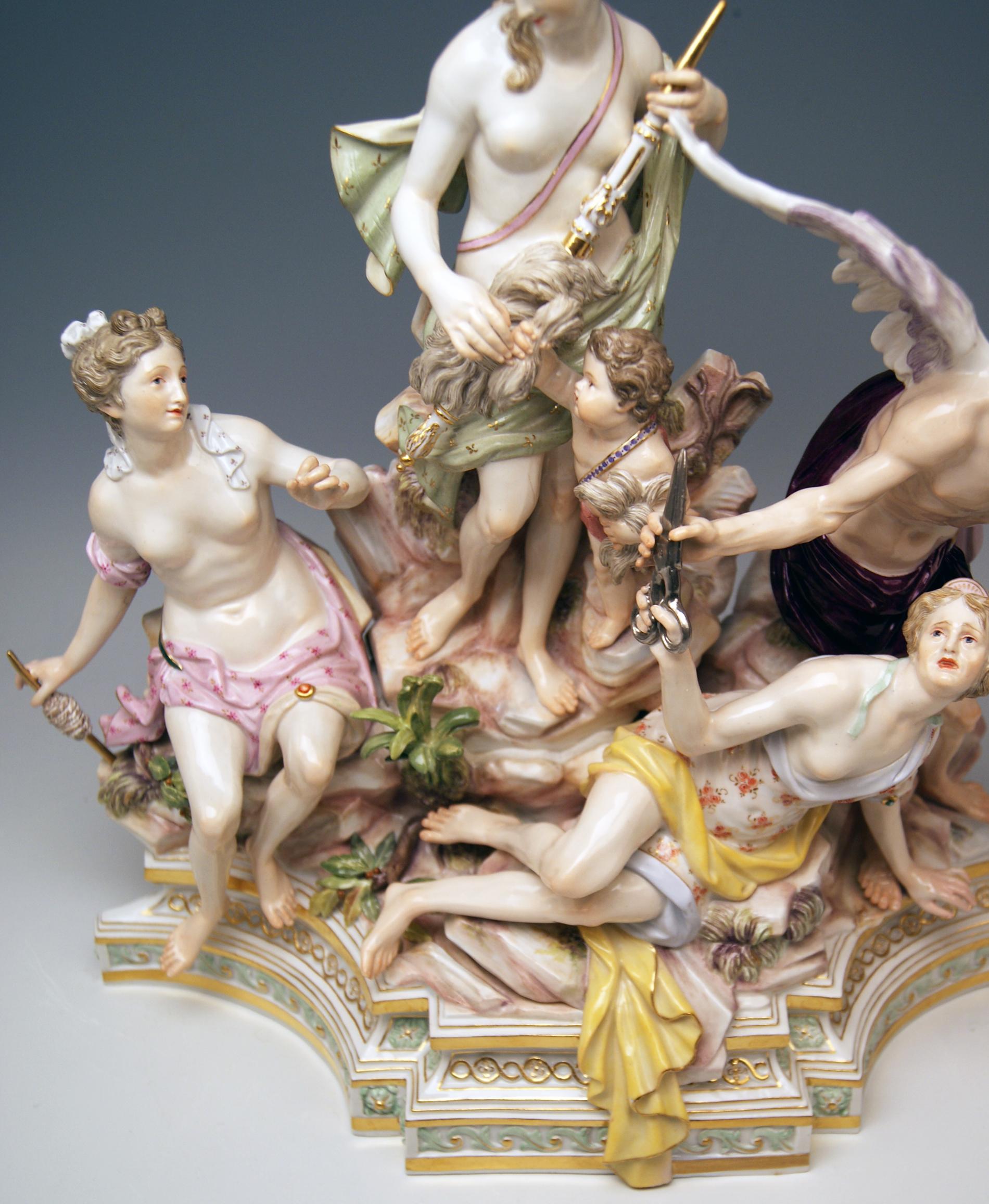 Meissen Three Fates for Czarina Katharina the Great Model 33 Kaendler circa 1880 1