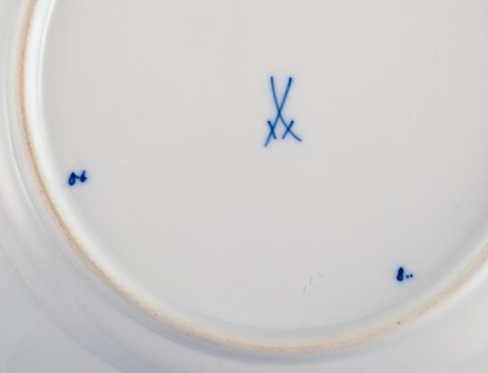 Porcelain Meissen, Three Plates, Blue Onion Pattern, Early 20th Century For Sale