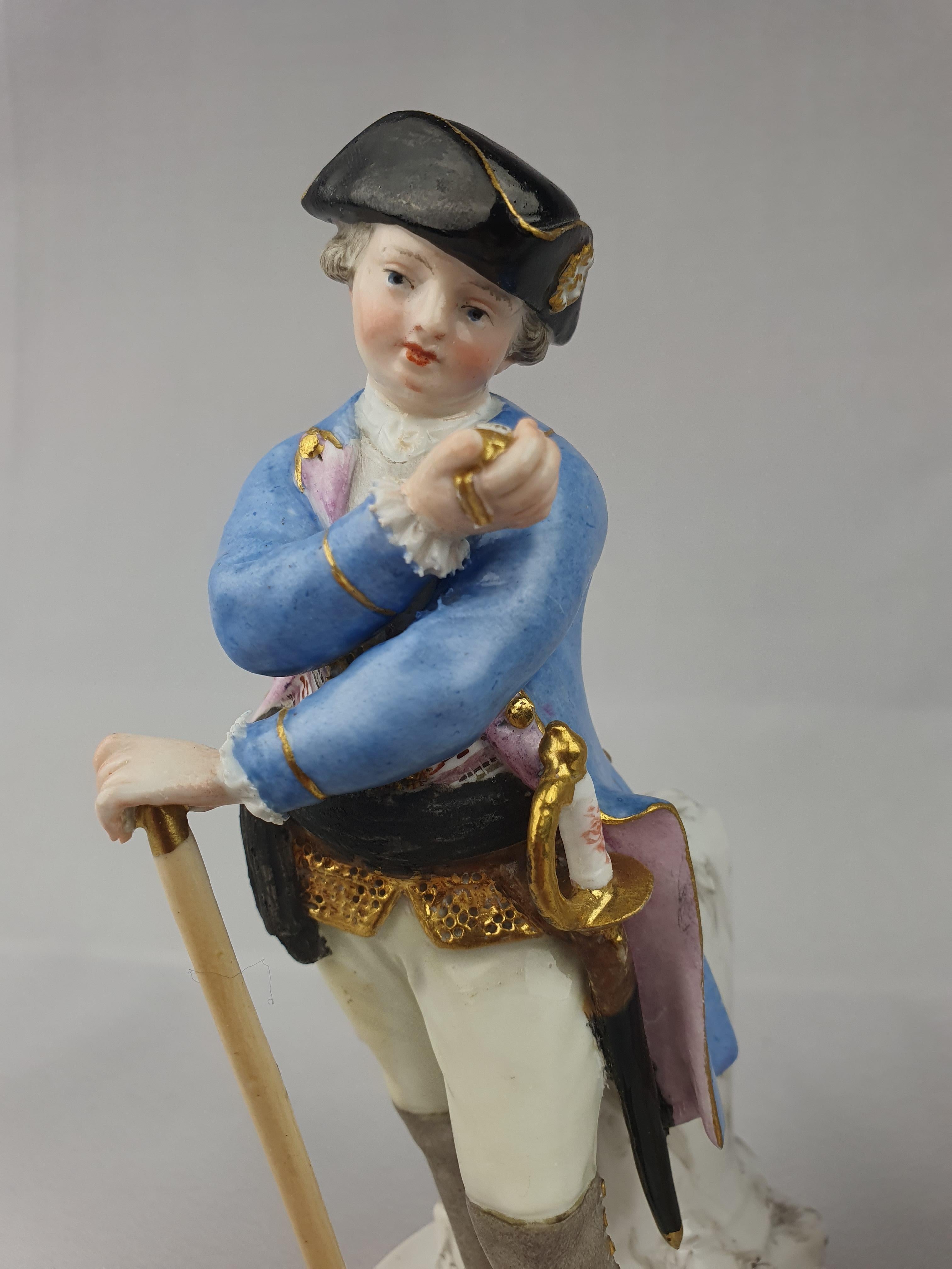 German Meissen Time and Patience Pair Figures For Sale