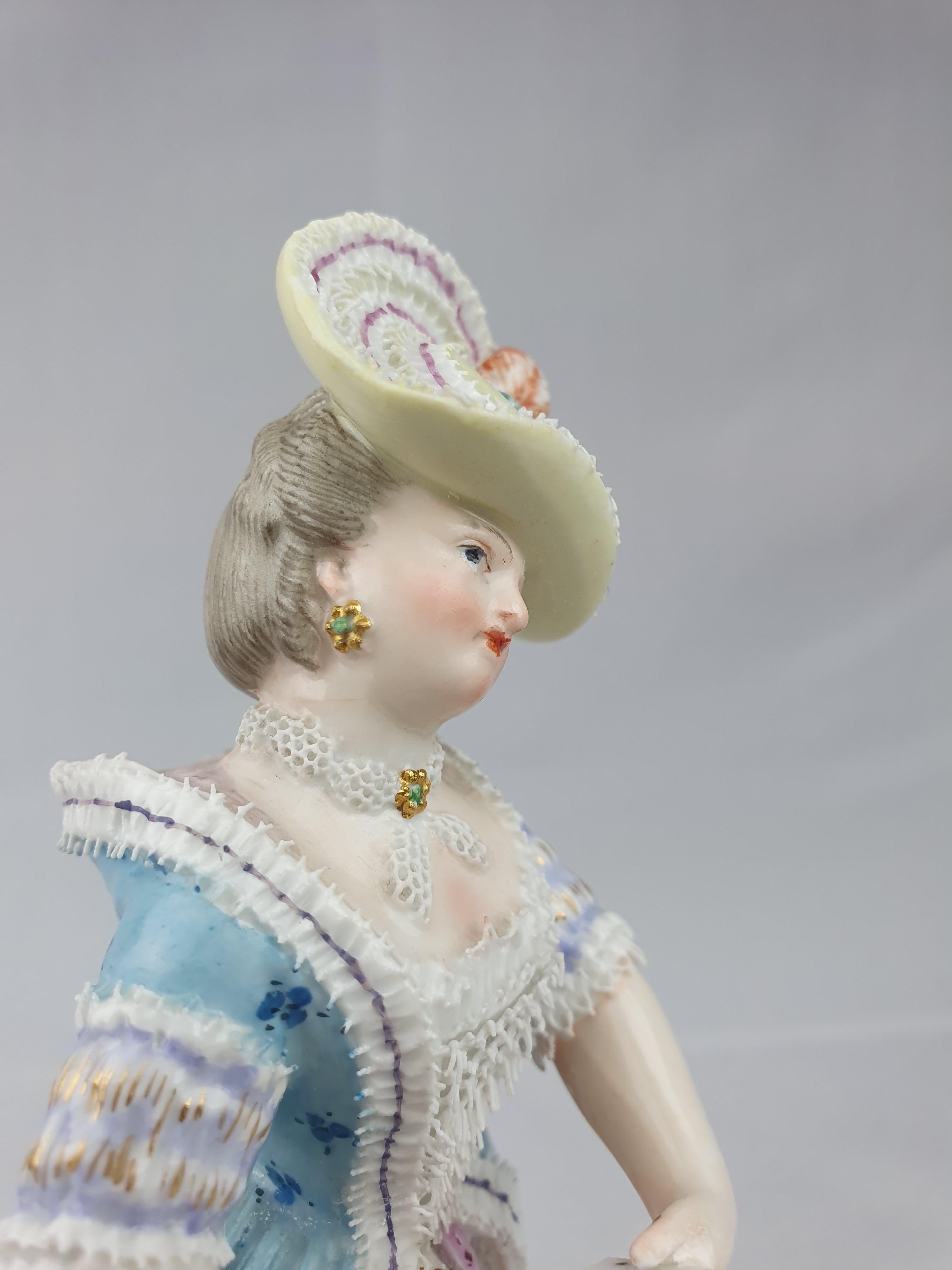Porcelain Meissen Time and Patience Pair Figures For Sale