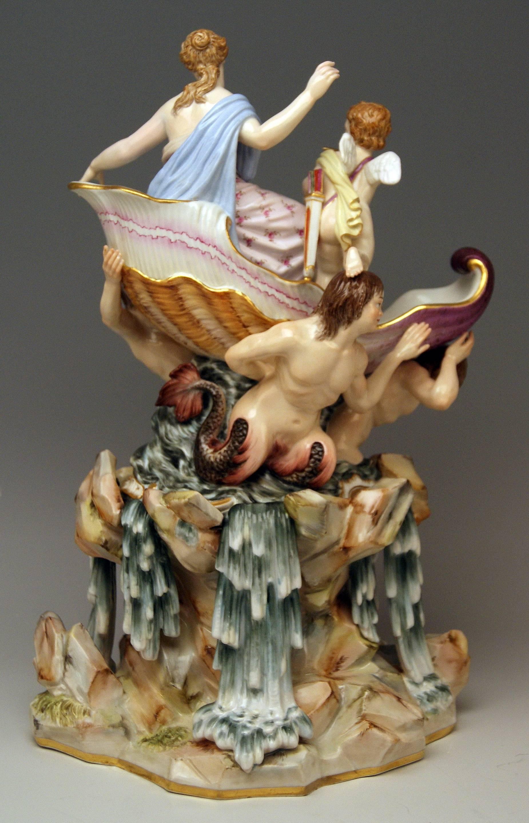 Painted Meissen Triumph of Venus Model 127 Kaendler Kändler Johann Joachim