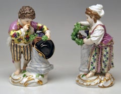 Meissen Two Children Seasons Figurines The Fall Model F 24 Acier, circa 1870