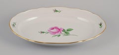 Meissen, two large oval "Pink Rose" serving platters. 1920s/30s