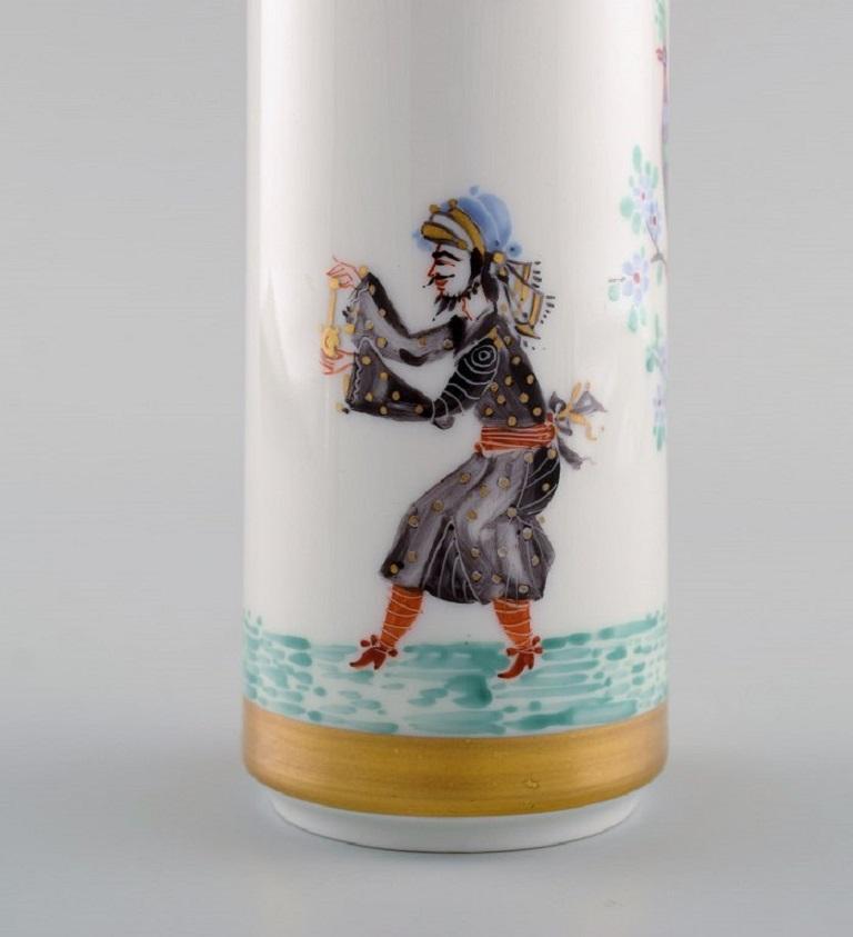 20th Century Meissen Vase in Porcelain with Motifs from One Thousand and One Night