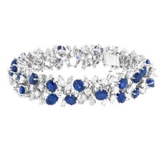 Meister Modernist Sapphire and Diamond set Gold Necklace and Bracelet
