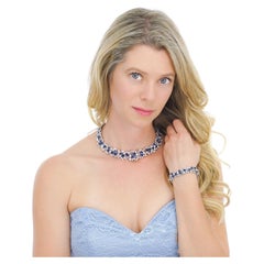 Meister Modernist Sapphire and Diamond set Gold Necklace and Bracelet
