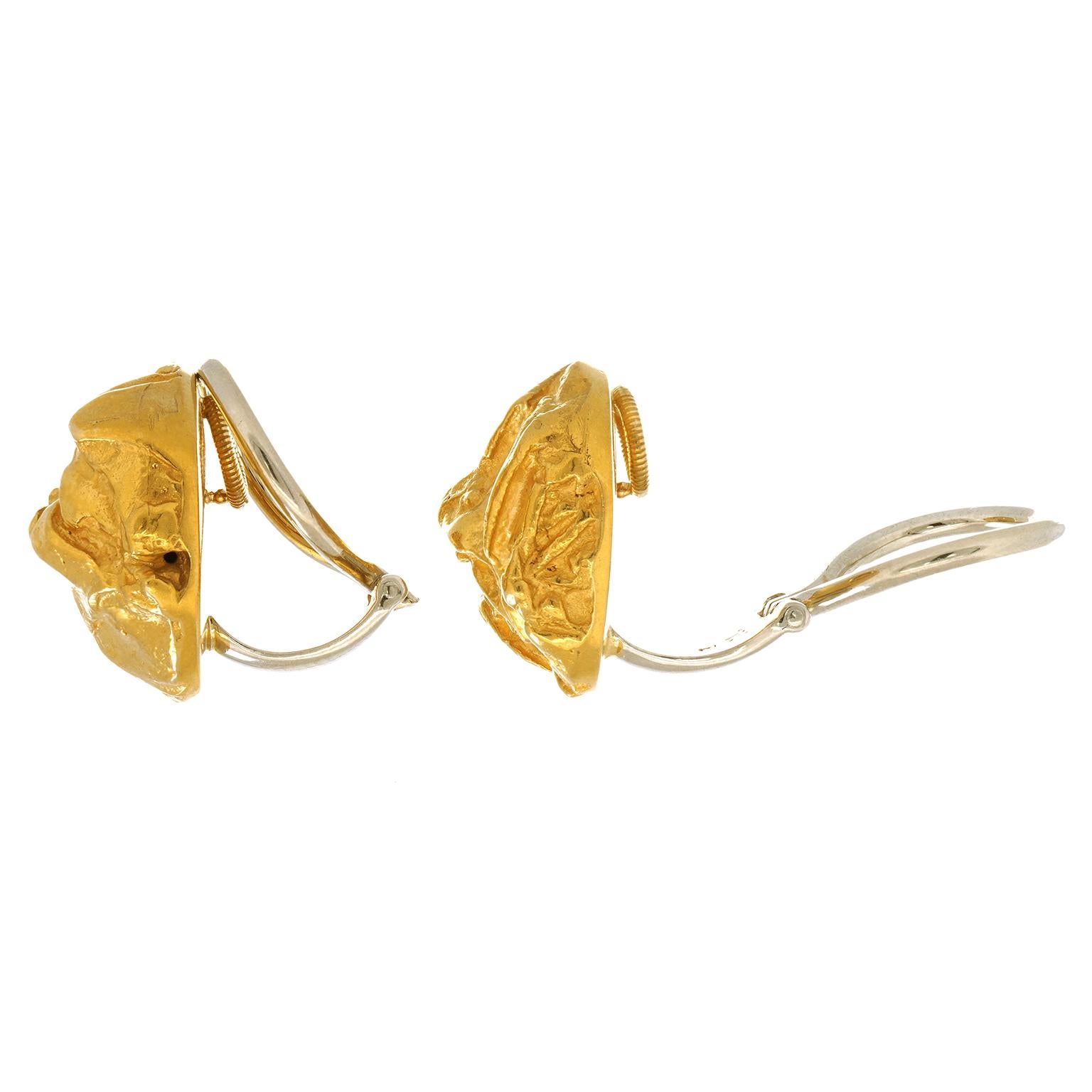 Meister Organo-Chic Gold Earrings For Sale 1