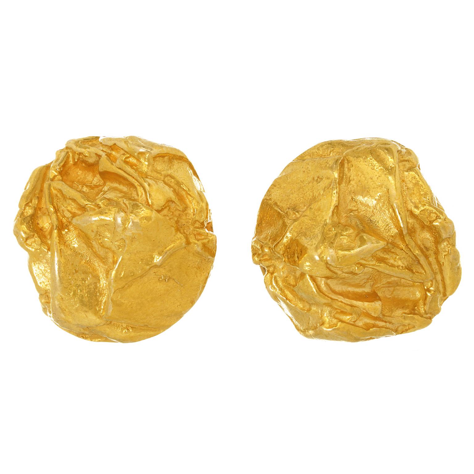 Meister Organo-Chic Gold Earrings For Sale
