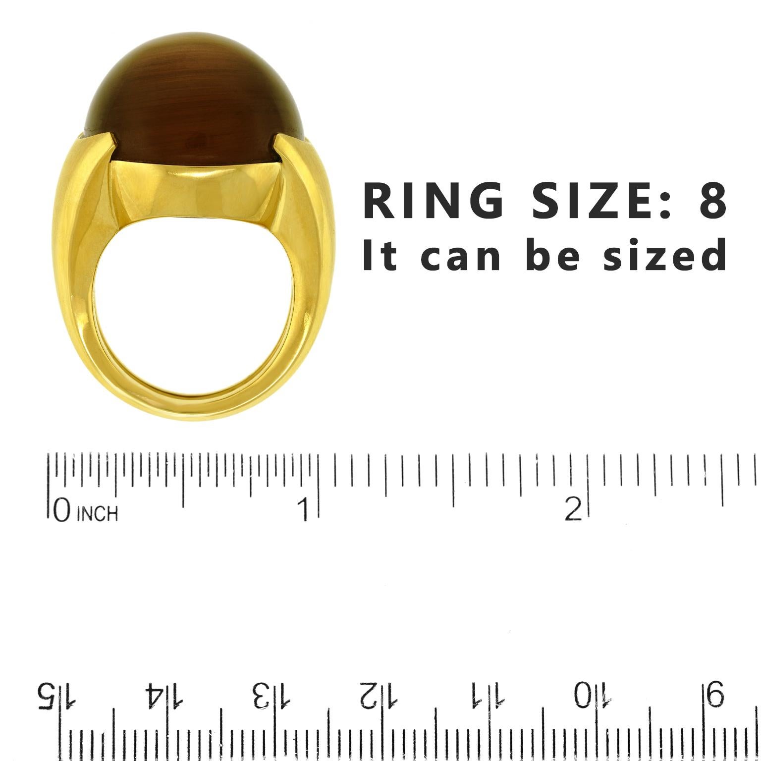 Women's or Men's Meister Swiss Modern Tiger's Eye Ring