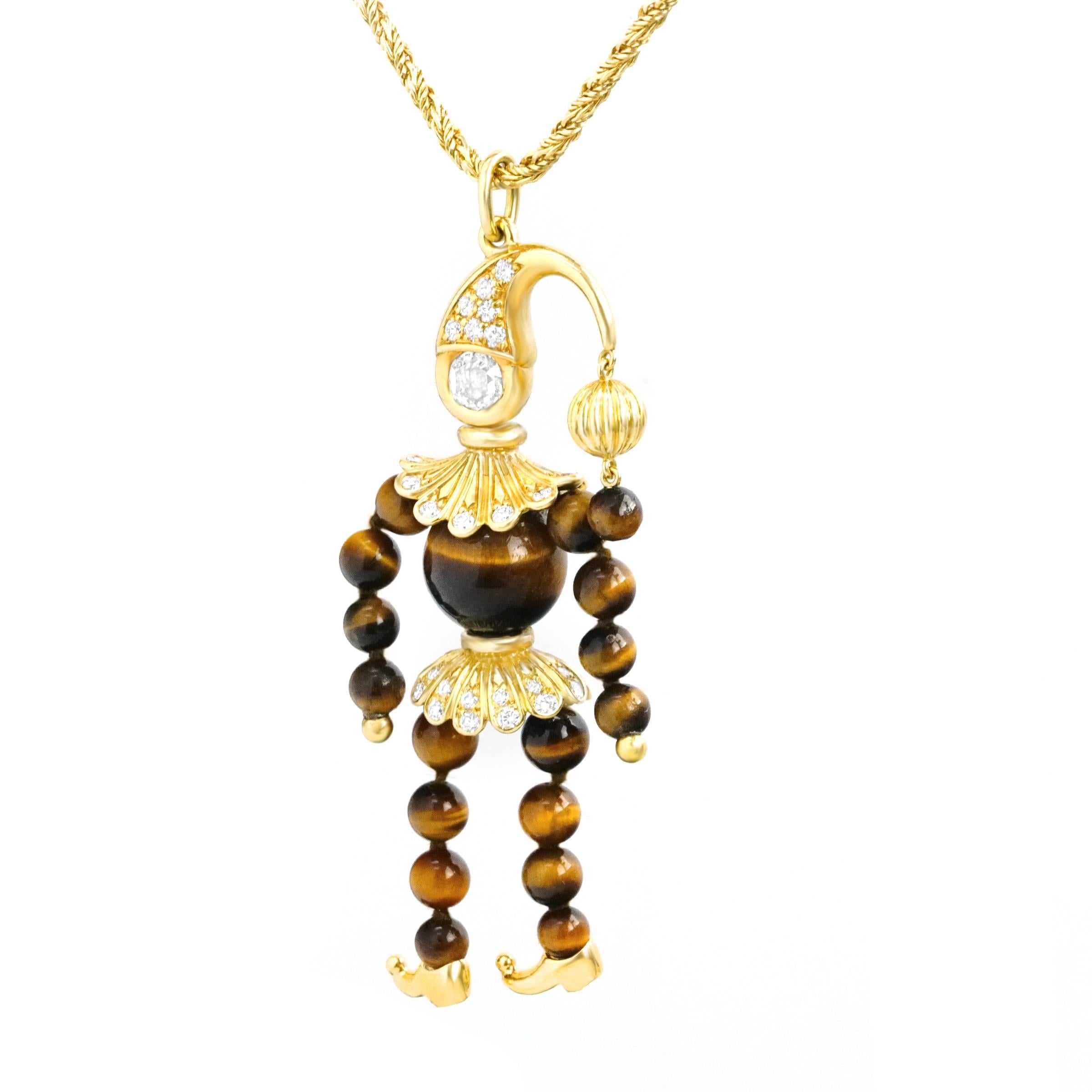 Meister Tiger's Eye and Diamond Set Gold 