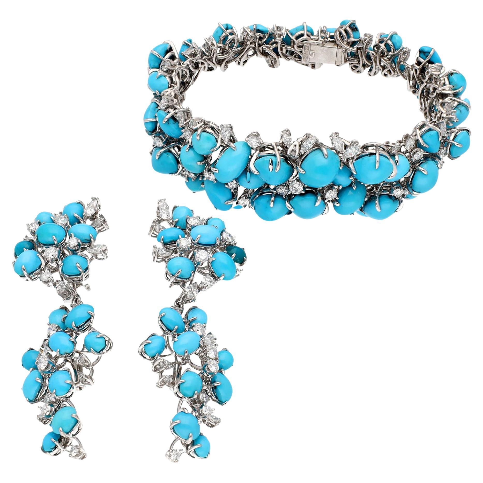 MEISTER Turquoise Bracelet and Ear Clips