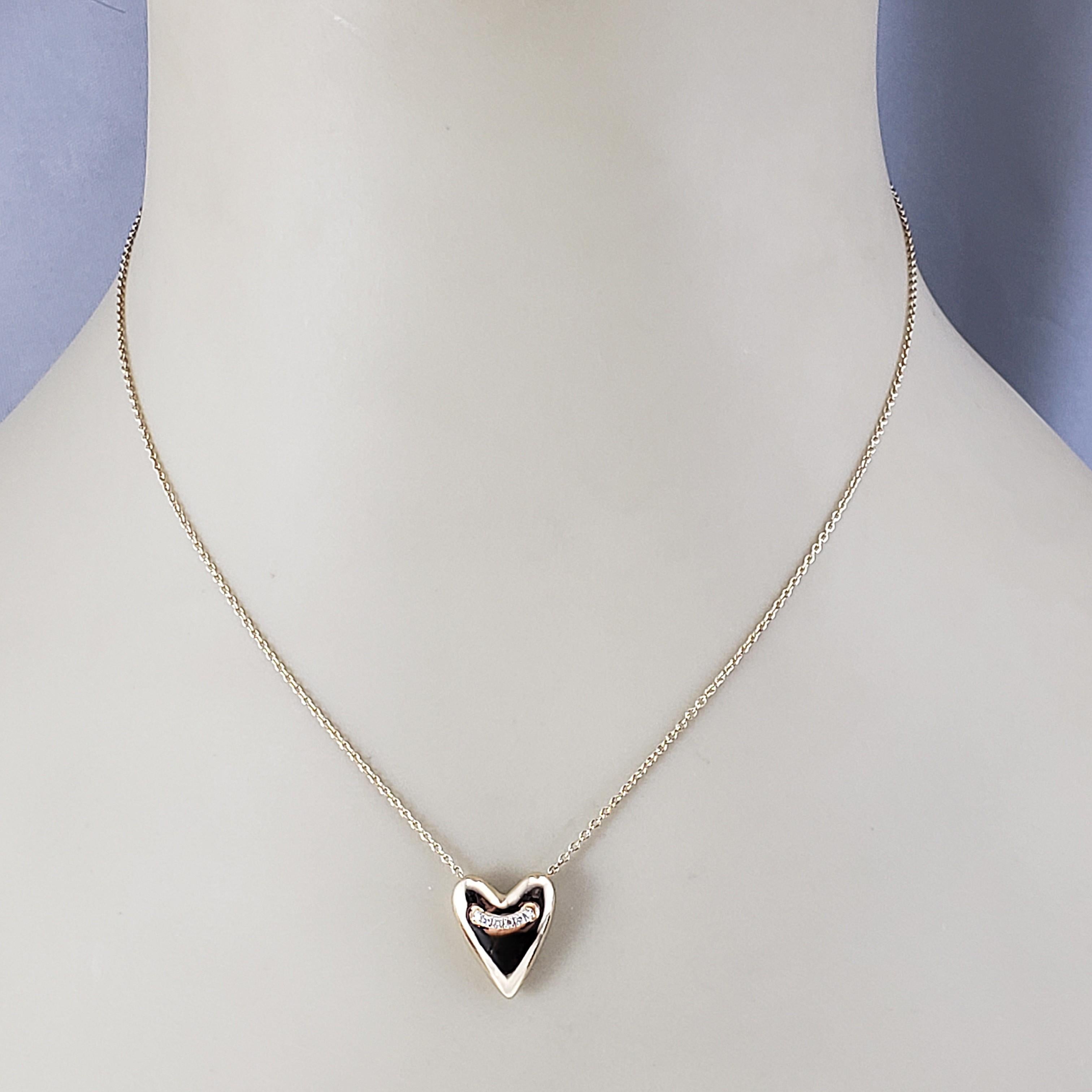 Mejuri - Collana con ciondolo a cuore in oro giallo 14 carati e diamanti #21976 in vendita 2