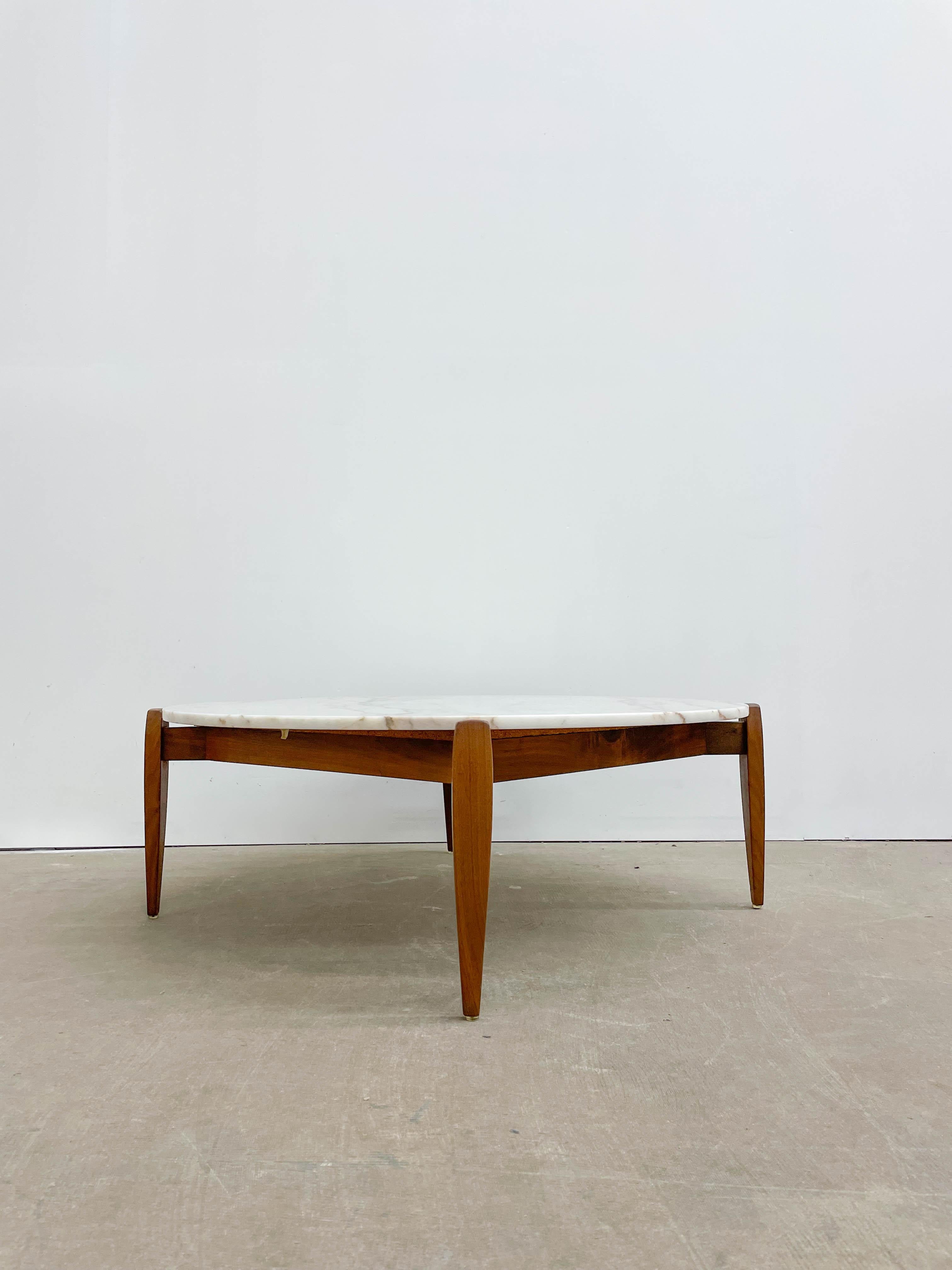 Mel Abitz for Galloway's Marble and Walnut Coffee Table For Sale at 1stDibs